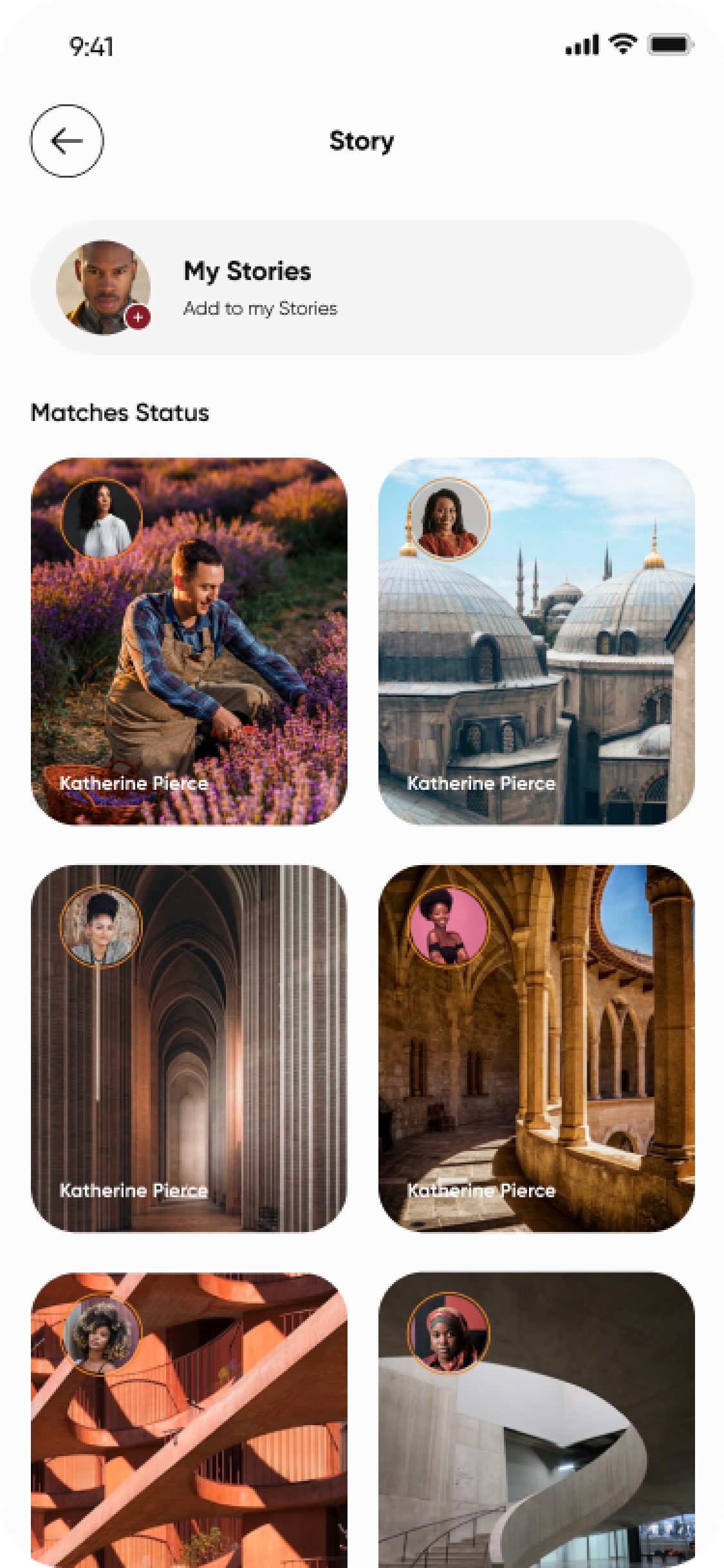 Afri Luv app – Stories and match status