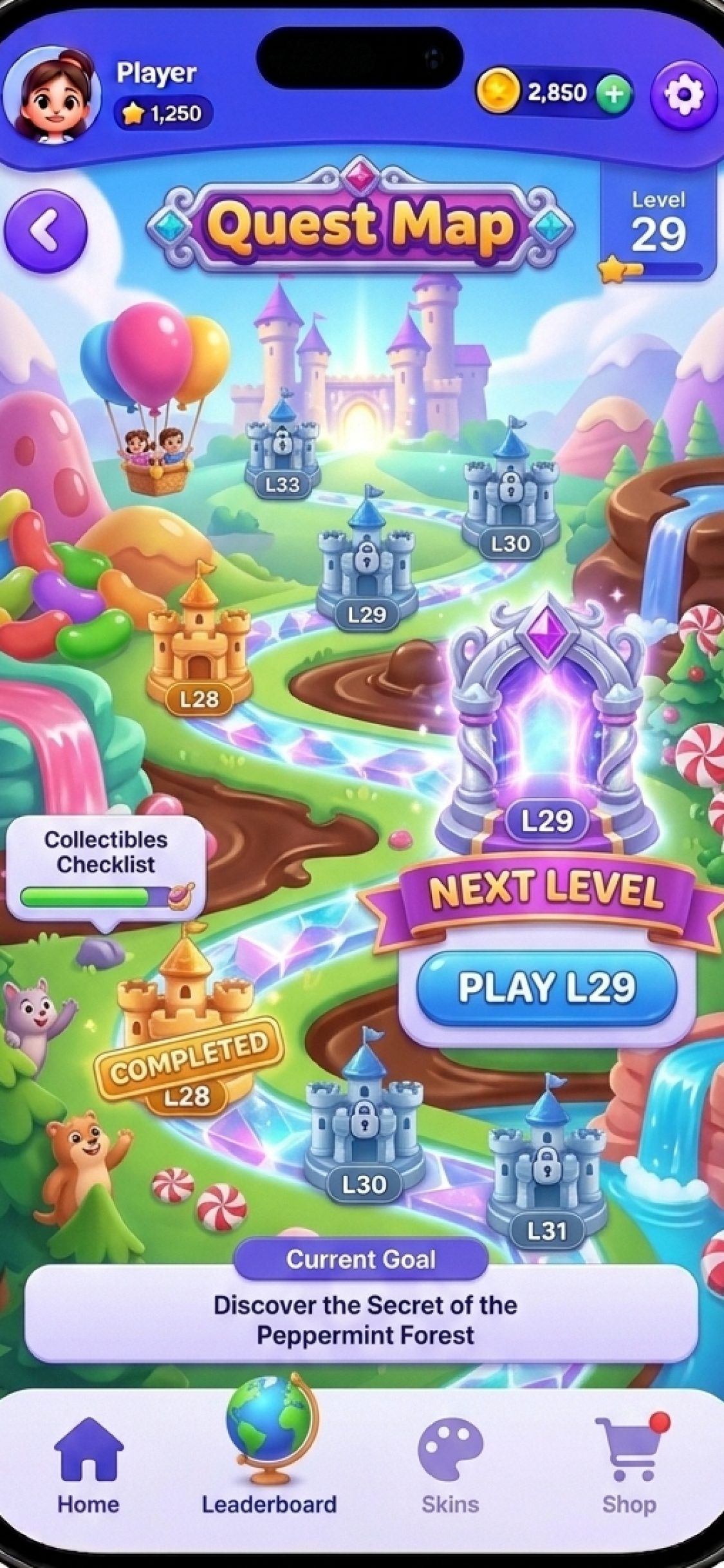 Bam Bam Quest game – Quest map