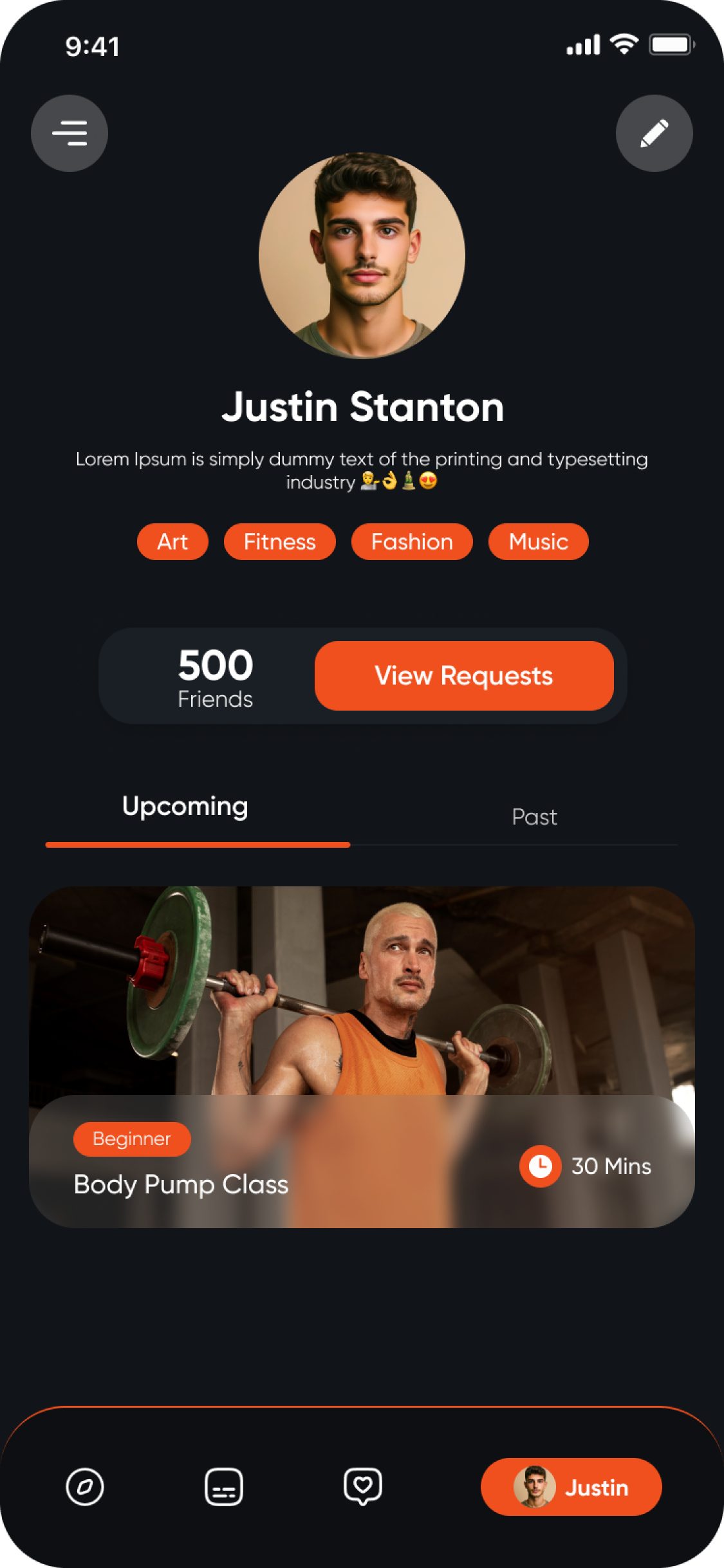 FitNue app – Profile