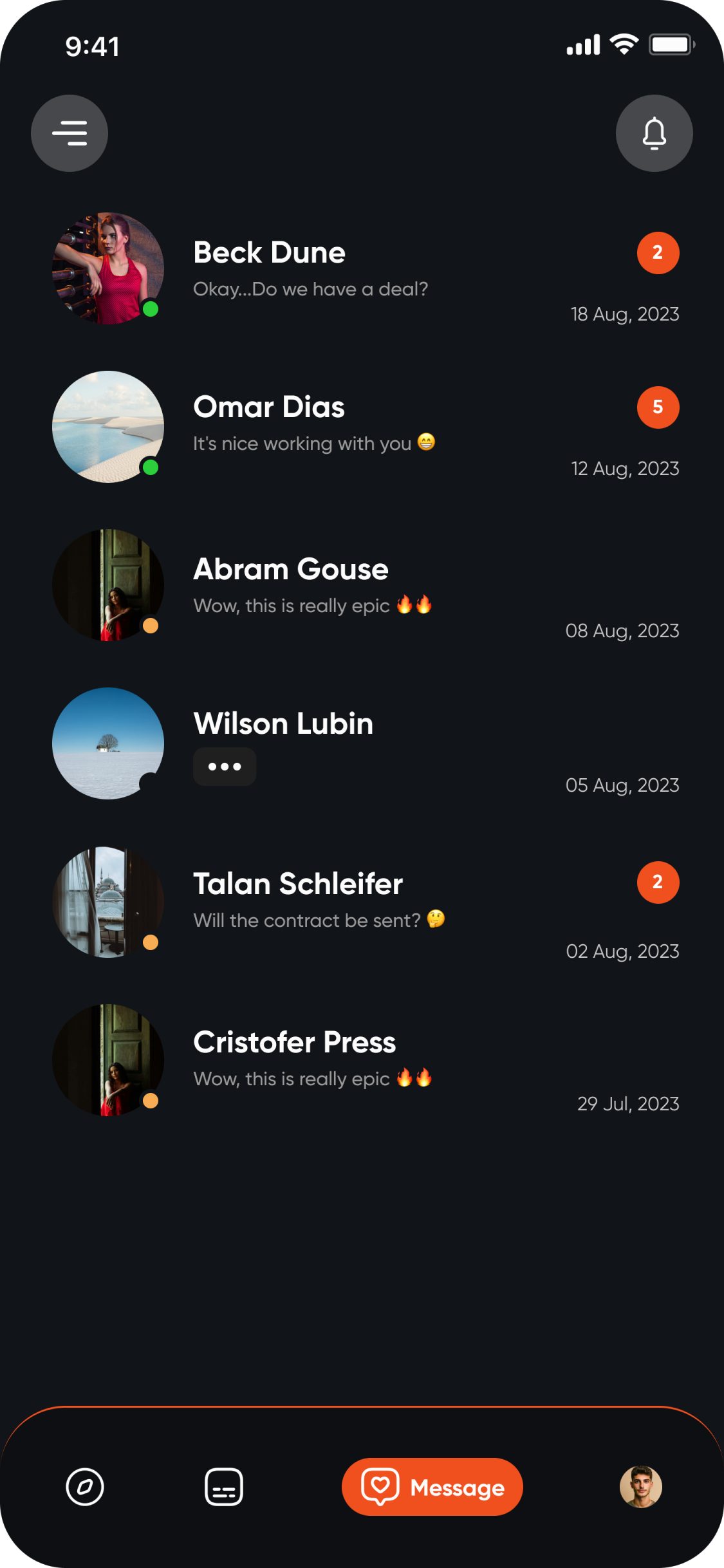 FitNue app – Messages