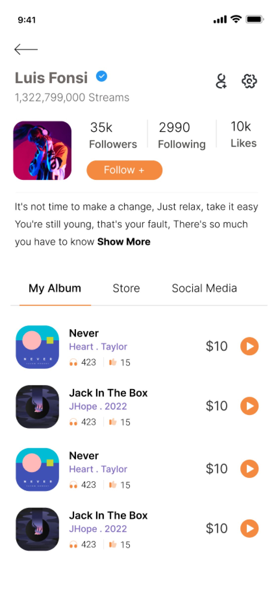 Lukavic app – Artist profile