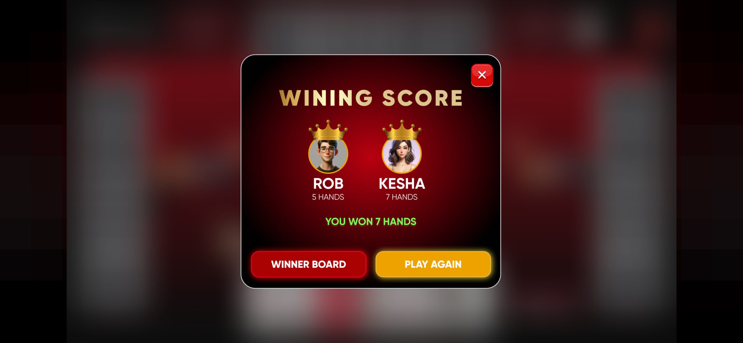 Pedreaux game – Winning score