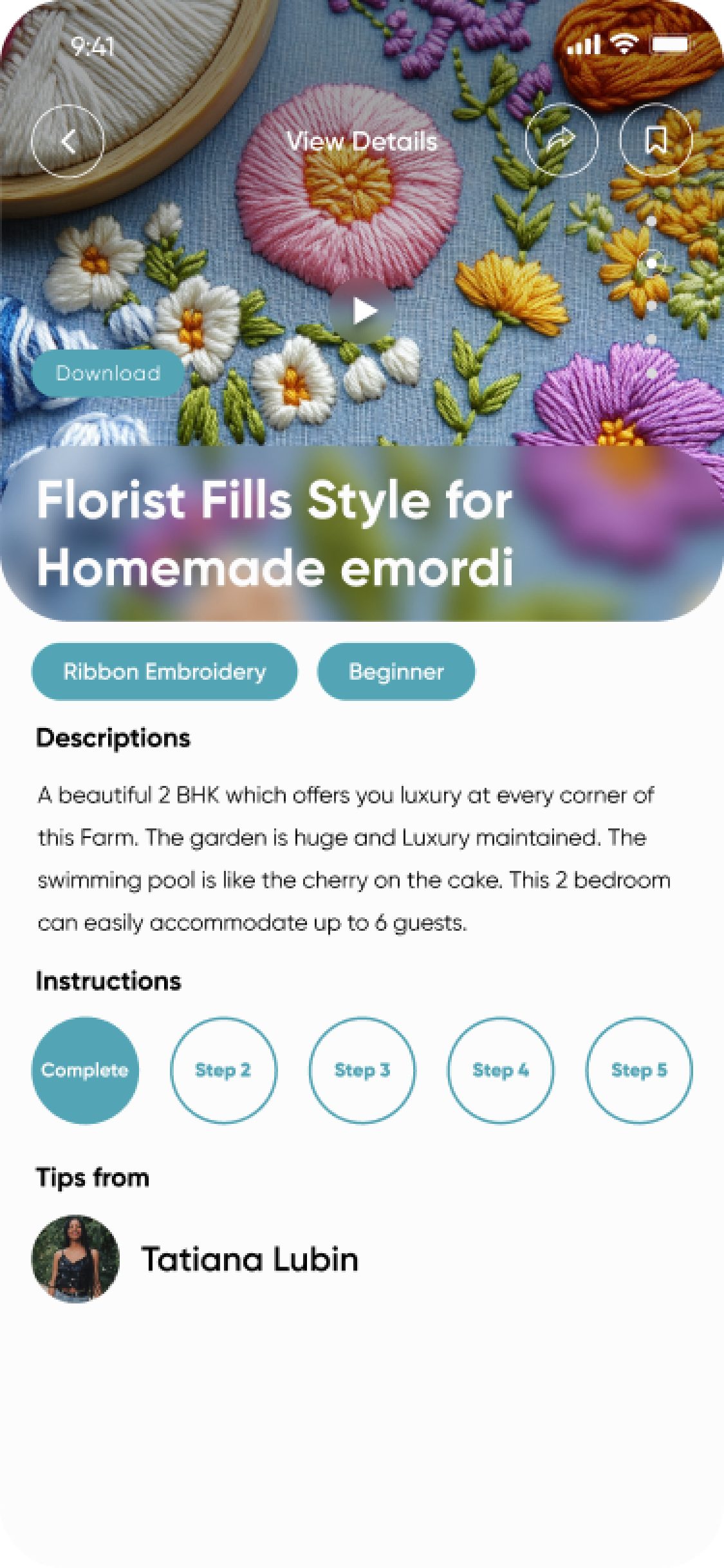 Threads & More app – Stitch details